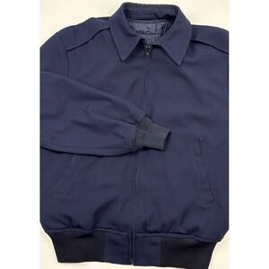 VTG DSCP Wings Collection Navy Blue Wool/Poly Aviator Bomber Jacket 44R EUC